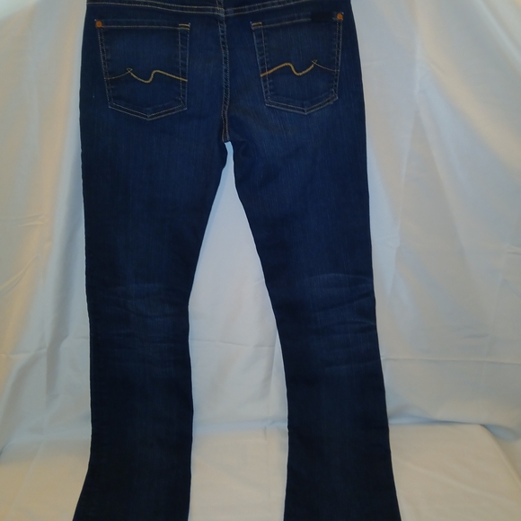 7 For All Mankind Dark Indigo Straight Leg Jeans - Picture 6 of 8